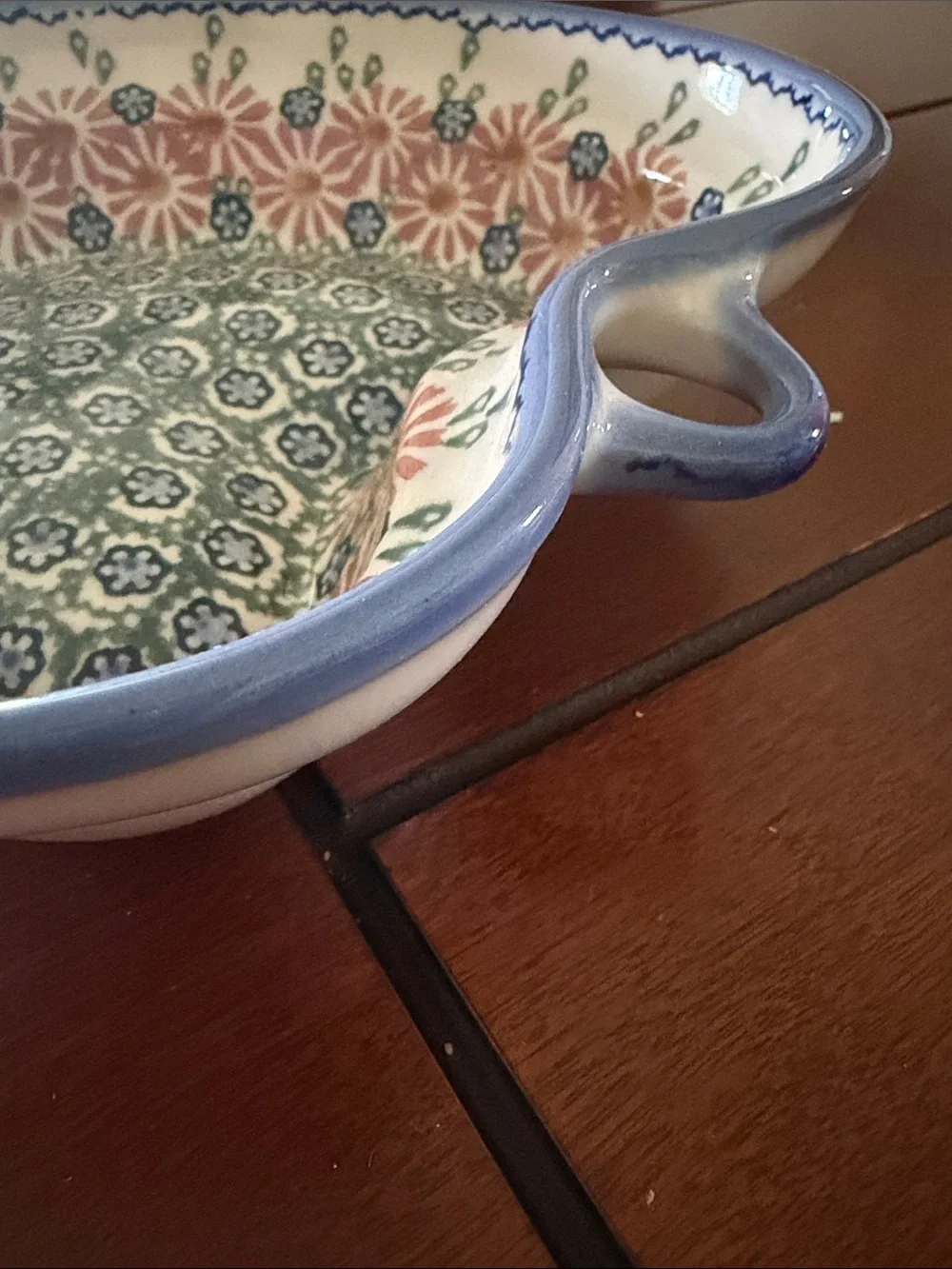 Polish Pottery heart-shaped bowl handcrafted in Bolesławiec, Poland